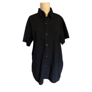 Chef Code Classic Black Men's Snap Button Up Shirt Size Medium